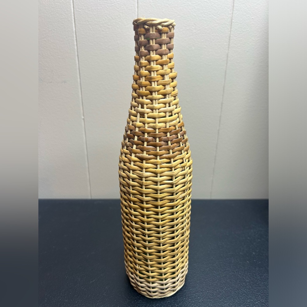 wicker wine bottle - boho home decor
